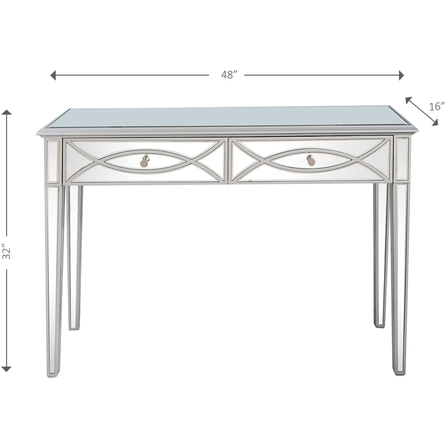 Silver Glass Mirror Console Table - Homeroots