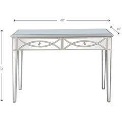 Silver Glass Mirror Console Table - Homeroots