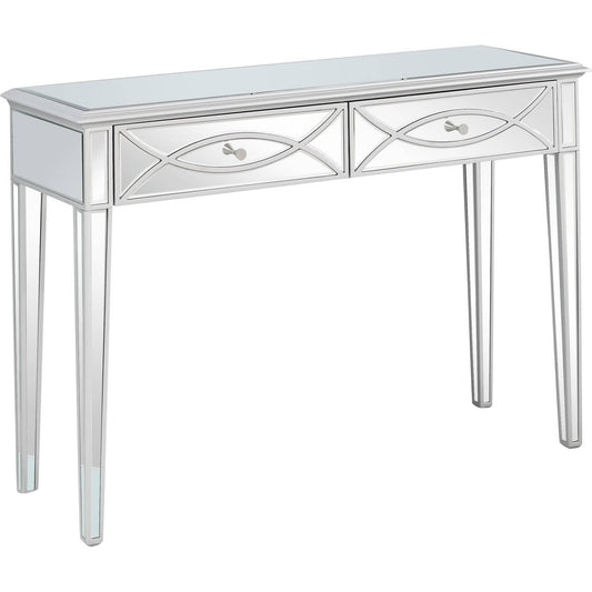 Silver Glass Mirror Console Table - Homeroots