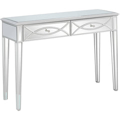 Silver Glass Mirror Console Table - Homeroots
