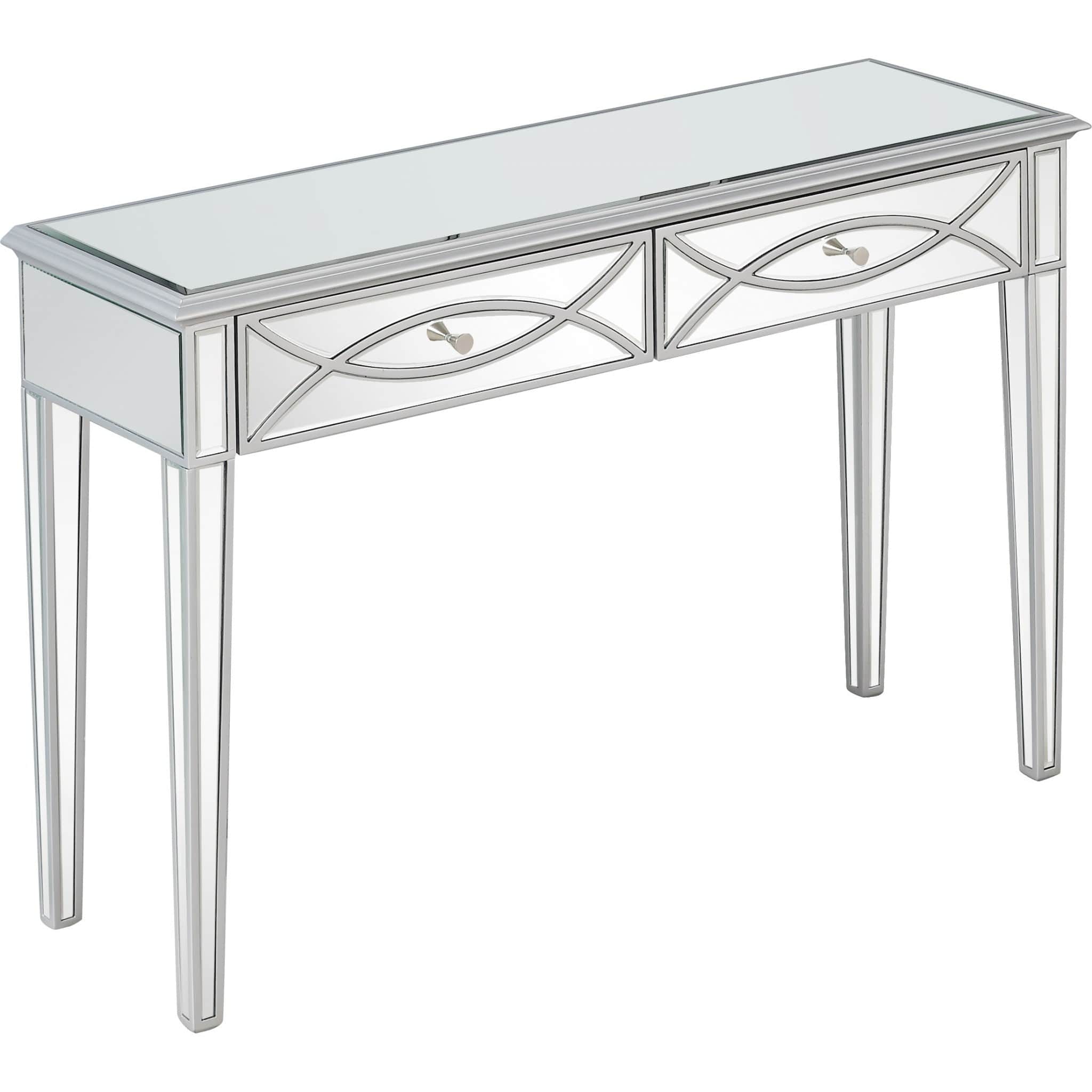 Silver Glass Mirror Console Table - Homeroots