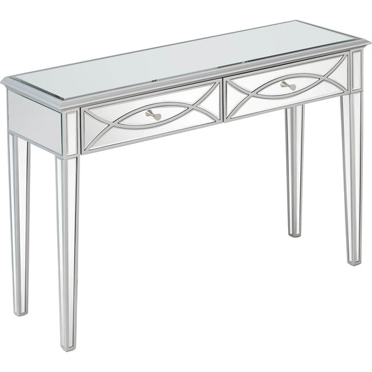 Silver Glass Mirror Console Table - Homeroots