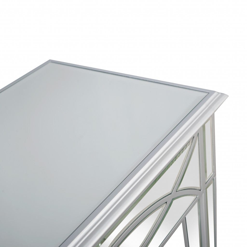 Silver Glass Mirror Console Table - Homeroots