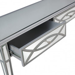 Silver Glass Mirror Console Table - Homeroots