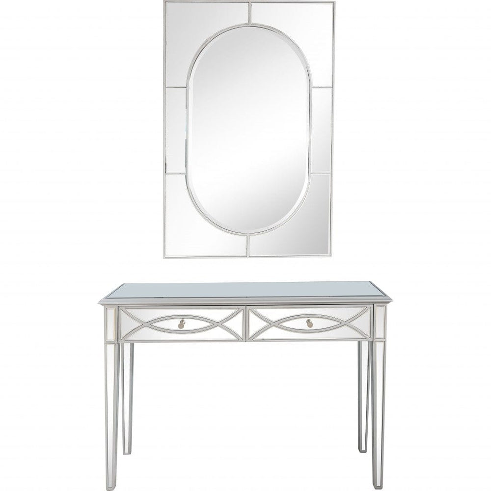 Silver Glass Mirror and Console Table - Homeroots