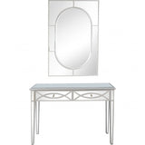 Silver Glass Mirror and Console Table - Homeroots