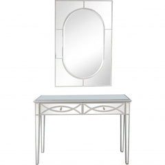 Silver Glass Mirror and Console Table - Homeroots
