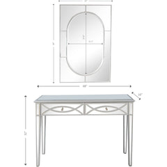 Silver Glass Mirror and Console Table - Homeroots