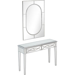Silver Glass Mirror and Console Table - Homeroots