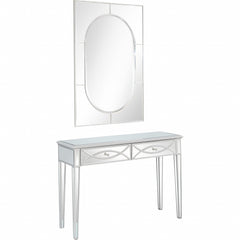 Silver Glass Mirror and Console Table - Homeroots