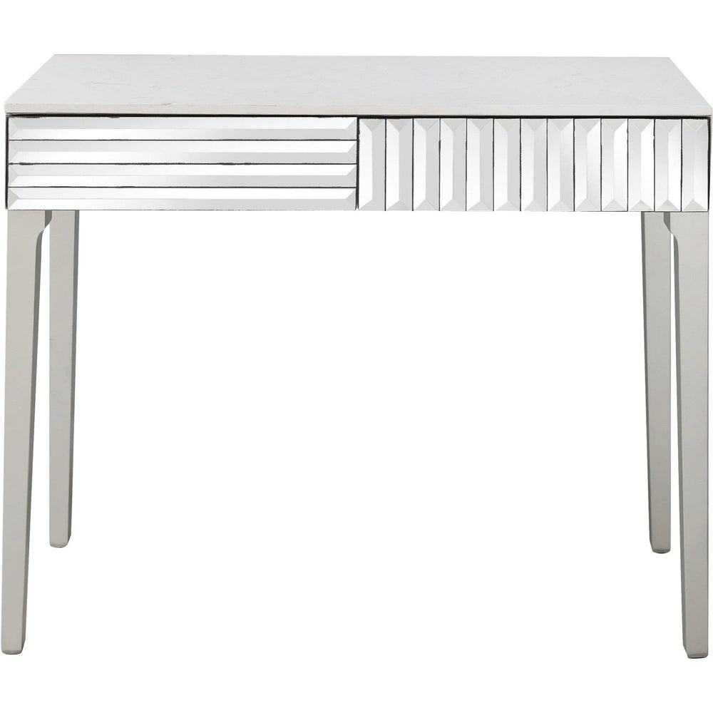 40" Silver Mirrored Glass Console Table - Homeroots