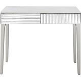 40" Silver Mirrored Glass Console Table - Homeroots
