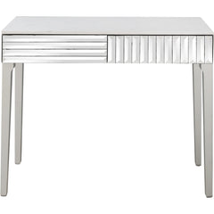 40" Silver Mirrored Glass Console Table