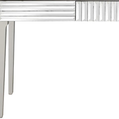 40" Silver Mirrored Glass Console Table
