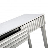 40" Silver Mirrored Glass Console Table - Homeroots