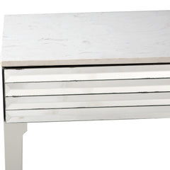 40" Silver Mirrored Glass Console Table
