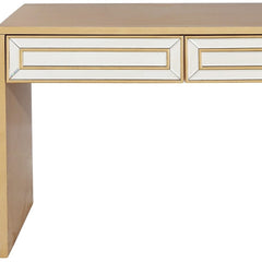 48" Gold Mirrored Glass Console Table - Homeroots