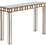 43" Gold Mirrored Glass Console Table - Homeroots