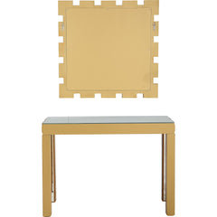 43" Gold Mirrored Glass Console Table