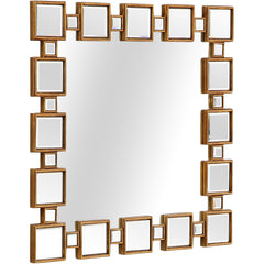 43" Gold Mirrored Glass Console Table