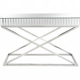 47" Silver Mirrored Glass Console Table - Homeroots