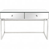 47" Silver Mirrored Glass Console Table - Homeroots