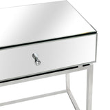 47" Silver Mirrored Glass Console Table - Homeroots