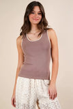 VERY J Blanket Style Sleeveless Knit Tank - Trendsi