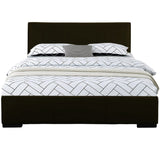 Black Solid and Manufactured Wood King Upholstered Faux Leather Bed Frame - Homeroots