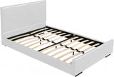 White Solid and Manufactured Wood King Upholstered Faux Leather Bed Frame - Homeroots