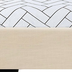 Beige Solid and Manufactured Wood Twin Upholstered Faux Leather Bed Frame