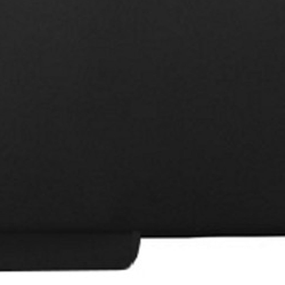 Black Solid and Manufactured Wood King Upholstered Faux Leather Bed Frame