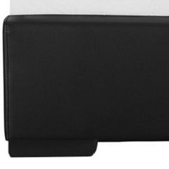 Black Solid and Manufactured Wood King Upholstered Faux Leather Bed Frame