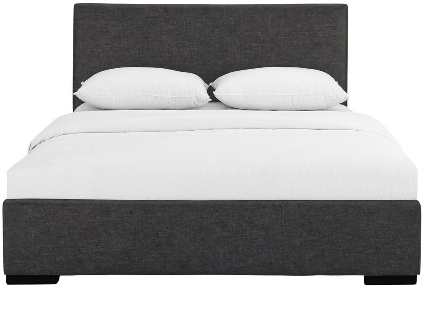 Gray Solid and Manufactured Wood Queen Upholstered Polyester Blend Bed Frame - Homeroots
