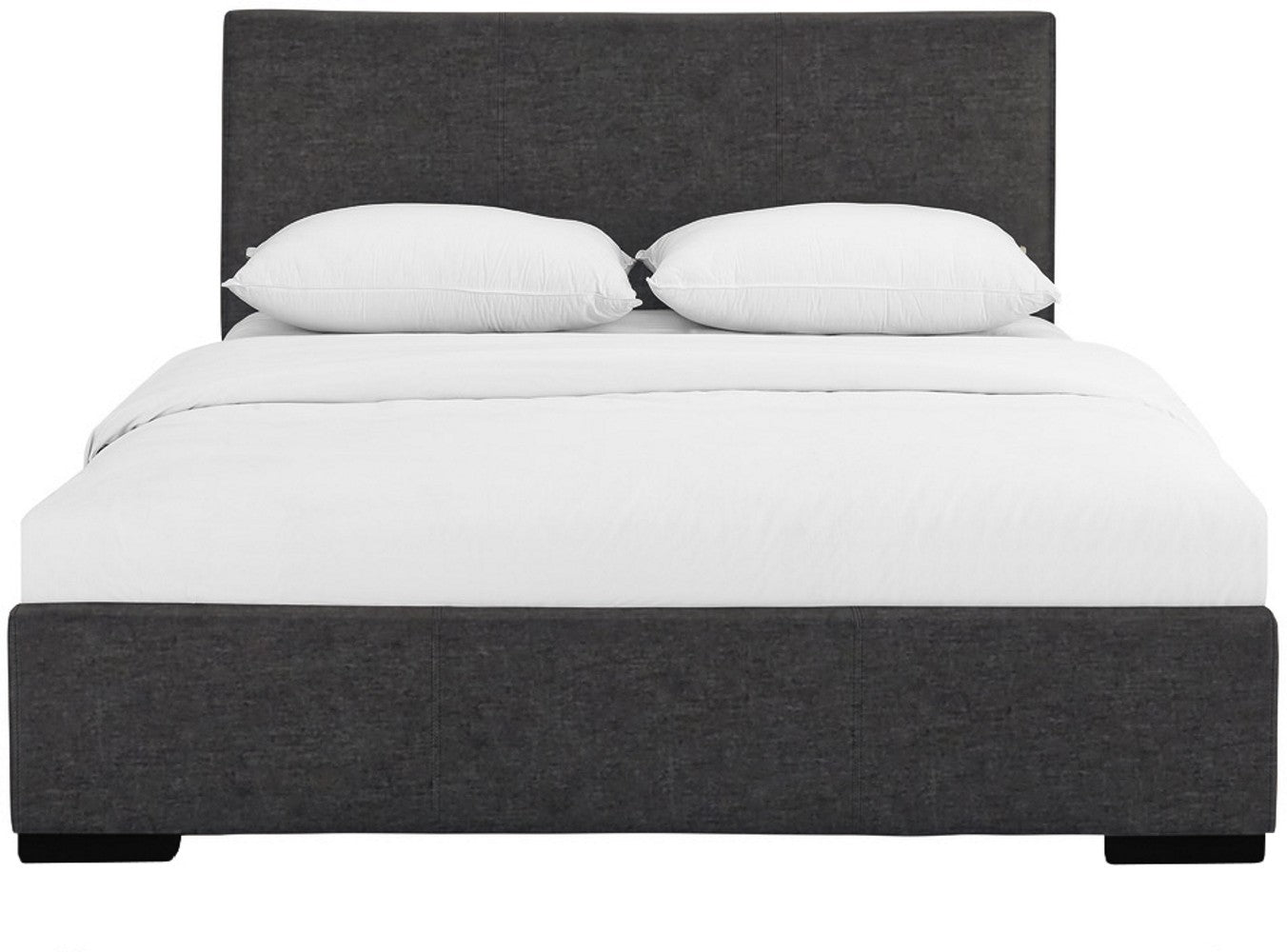 Gray Solid and Manufactured Wood King Upholstered Polyester Blend Bed Frame