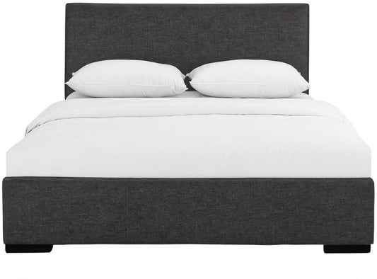 Gray Solid and Manufactured Wood King Upholstered Polyester Blend Bed Frame