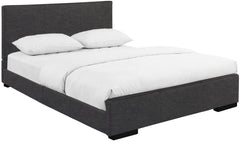Gray Solid and Manufactured Wood King Upholstered Polyester Blend Bed Frame - Homeroots