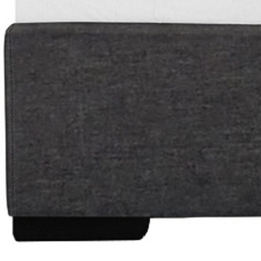 Gray Solid and Manufactured Wood King Upholstered Polyester Blend Bed Frame - Homeroots
