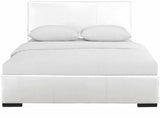 White Solid and Manufactured Wood King Upholstered Faux Leather Bed Frame - Homeroots