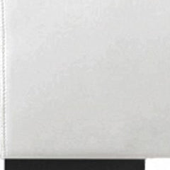 White Solid and Manufactured Wood King Upholstered Faux Leather Bed Frame