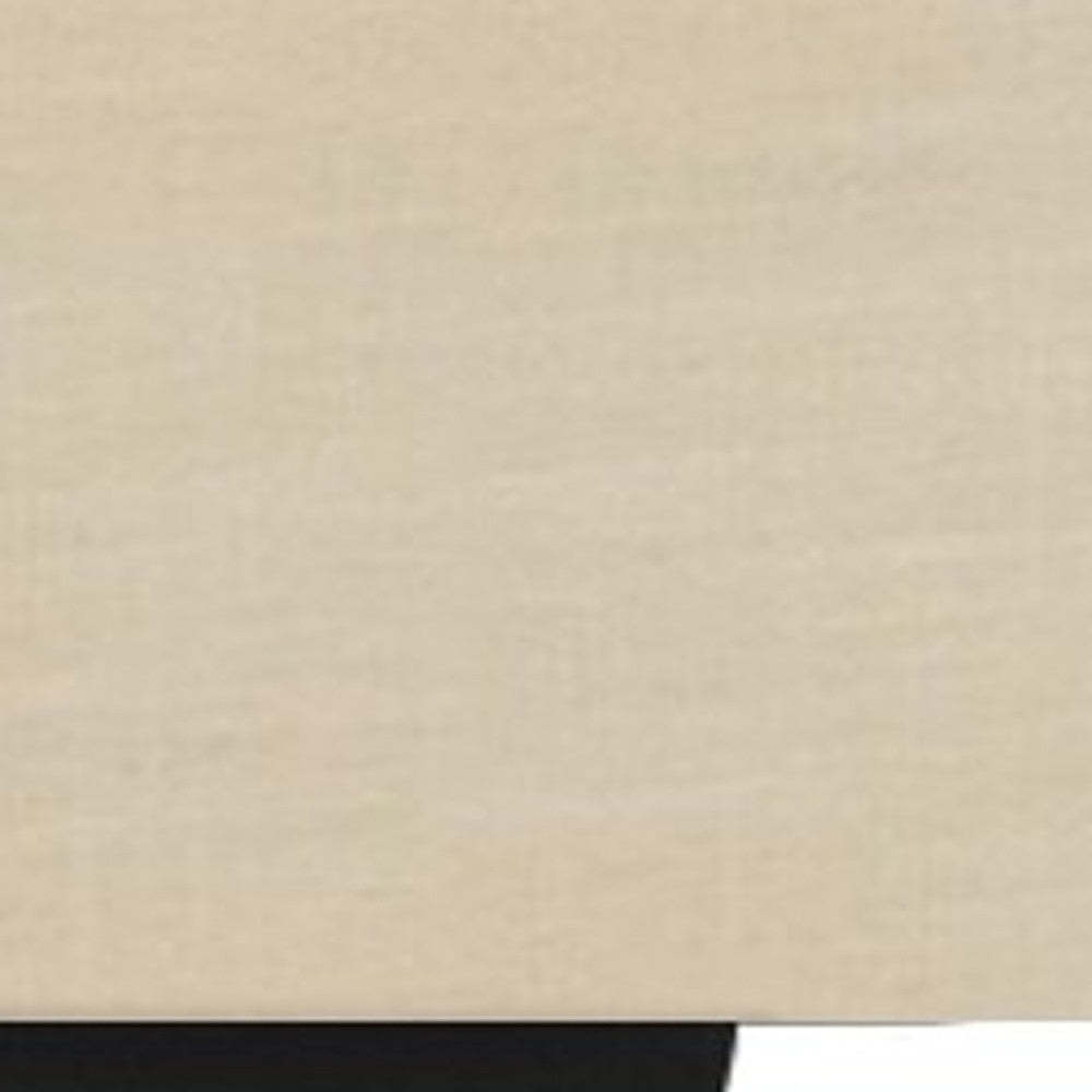 Beige Solid and Manufactured Wood King Upholstered Faux Leather Bed Frame