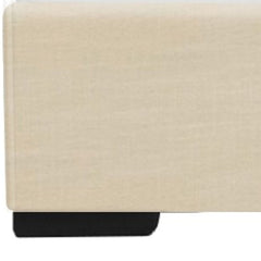 Beige Solid and Manufactured Wood King Upholstered Faux Leather Bed Frame