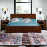 Walnut Wood Twin Platform Bed - Homeroots