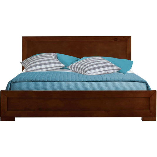 Walnut Wood Twin Platform Bed - Homeroots - Flyclothing LLC