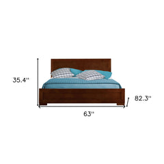 Brown Solid and Manufactured Wood Queen Bed Frame