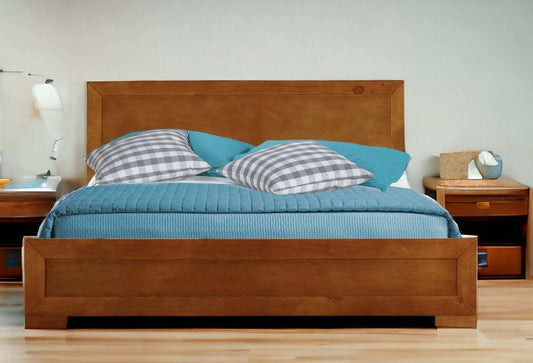 Oak Wood Twin Platform Bed - Homeroots - Flyclothing LLC