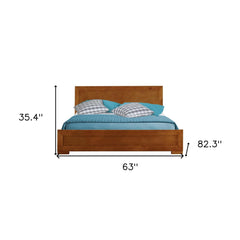 Oak Solid and Manufactured Wood Queen Bed Frame - Homeroots