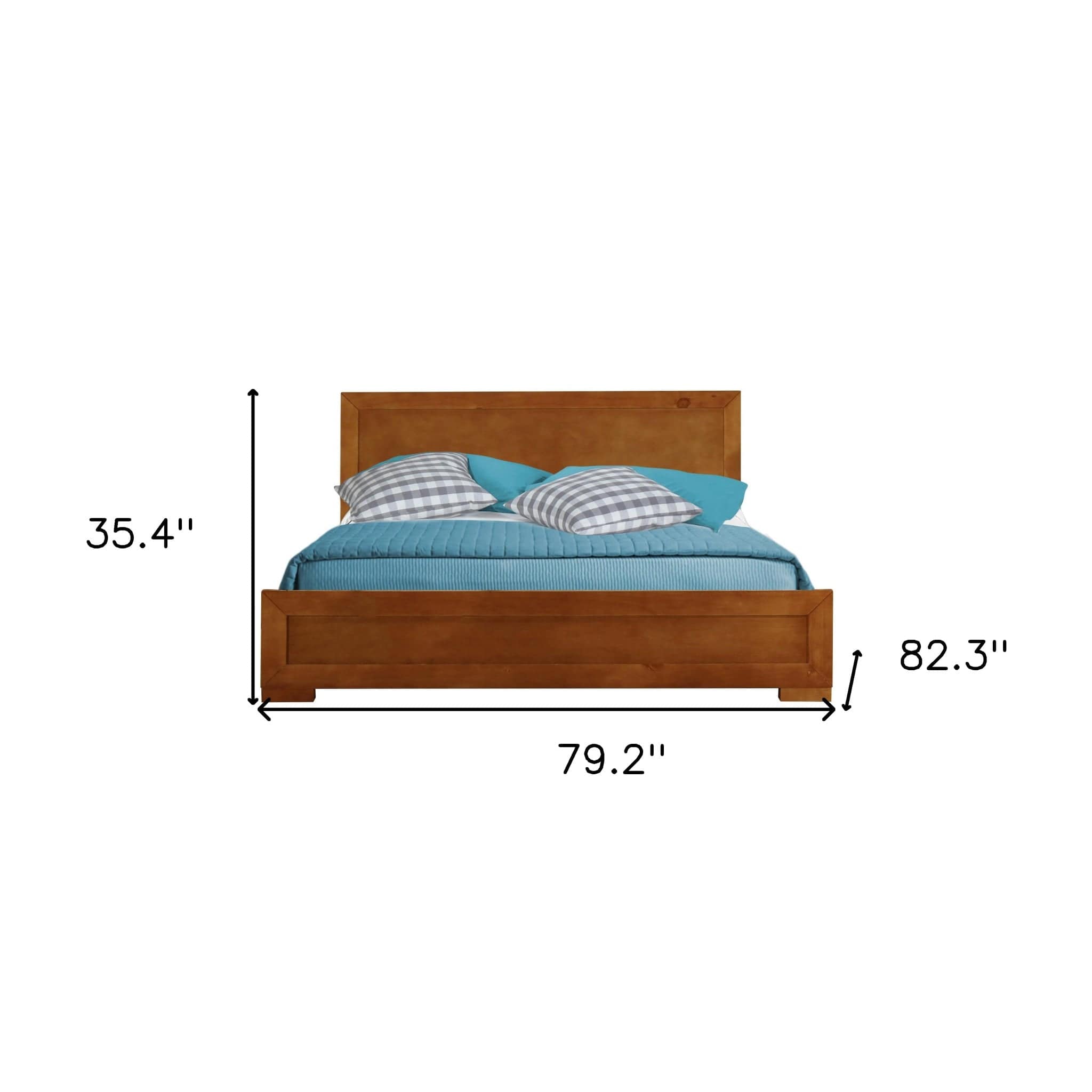 Oak Solid and Manufactured Wood King Bed Frame - Homeroots