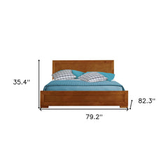 Oak Solid and Manufactured Wood King Bed Frame - Homeroots