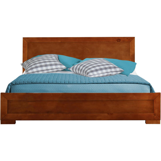 Brown Solid and Manufactured Wood King Bed Frame